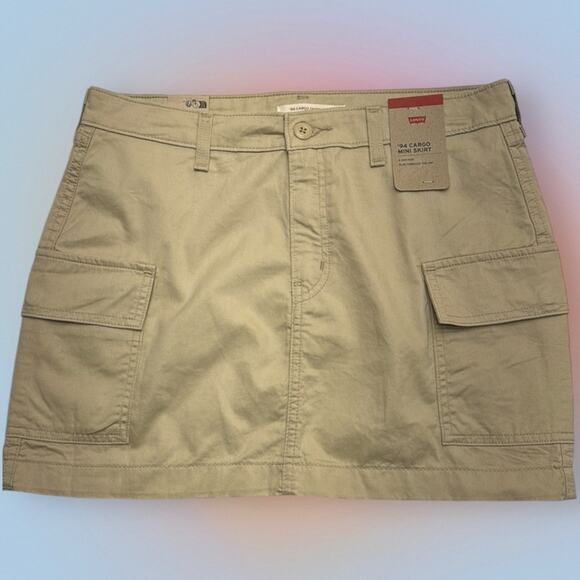 LEVI’S Women’s 28 Tan ‘94 CARGO MINI SKIRT - Picture 1 of 3